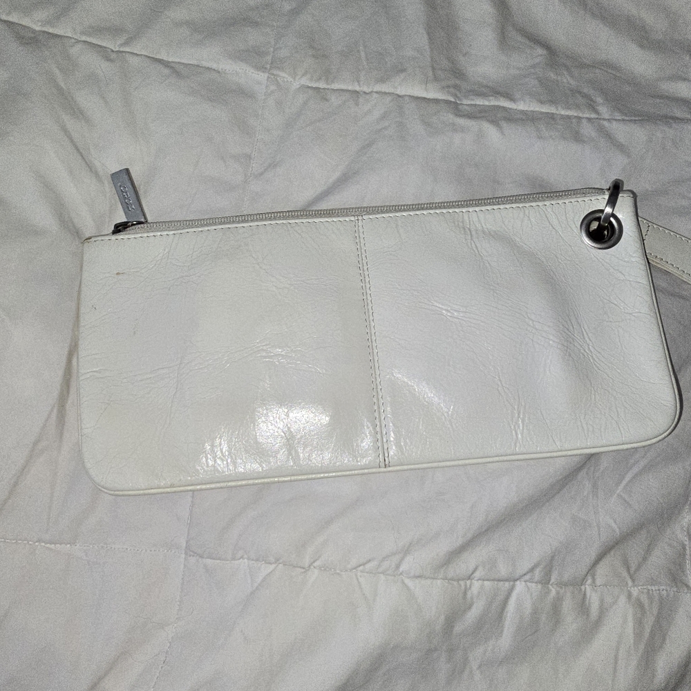 COPY - HOBO White Leather Wristlet